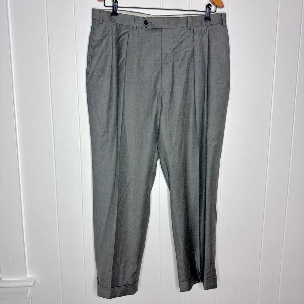 Samuelsohn Comfort Waist Super 110’s Pleated Wool Dress Pants